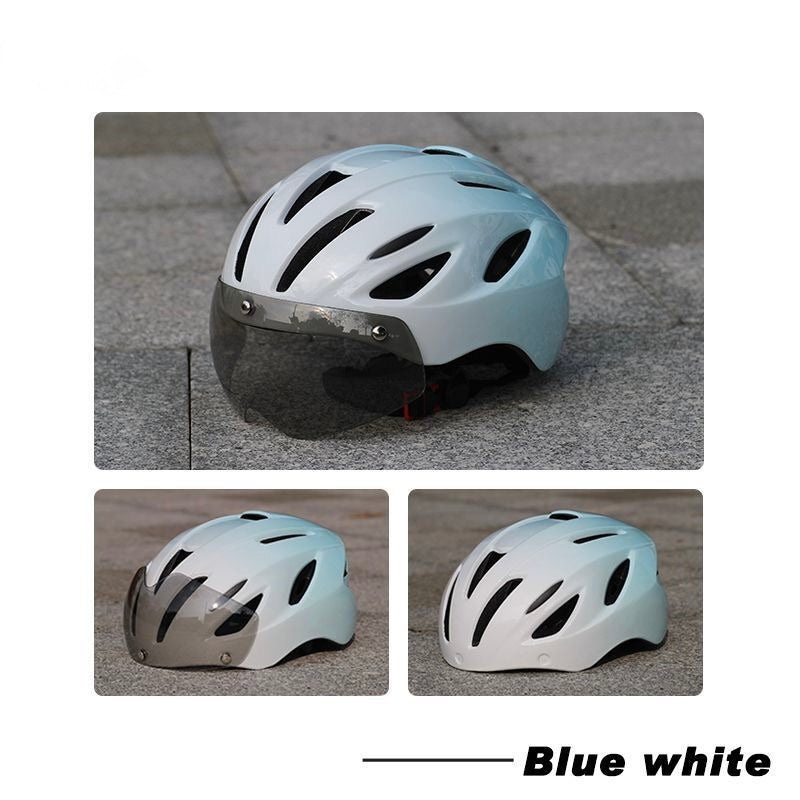 Bike Helmet with Photochromic Visor and Rear Light