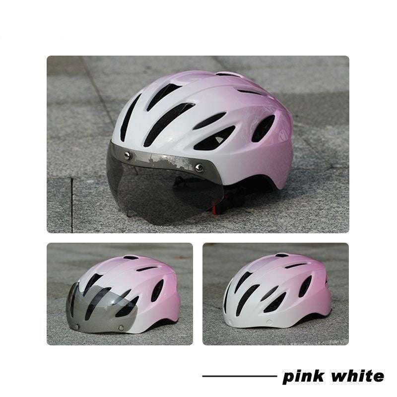 Bike Helmet with Photochromic Visor and Rear Light