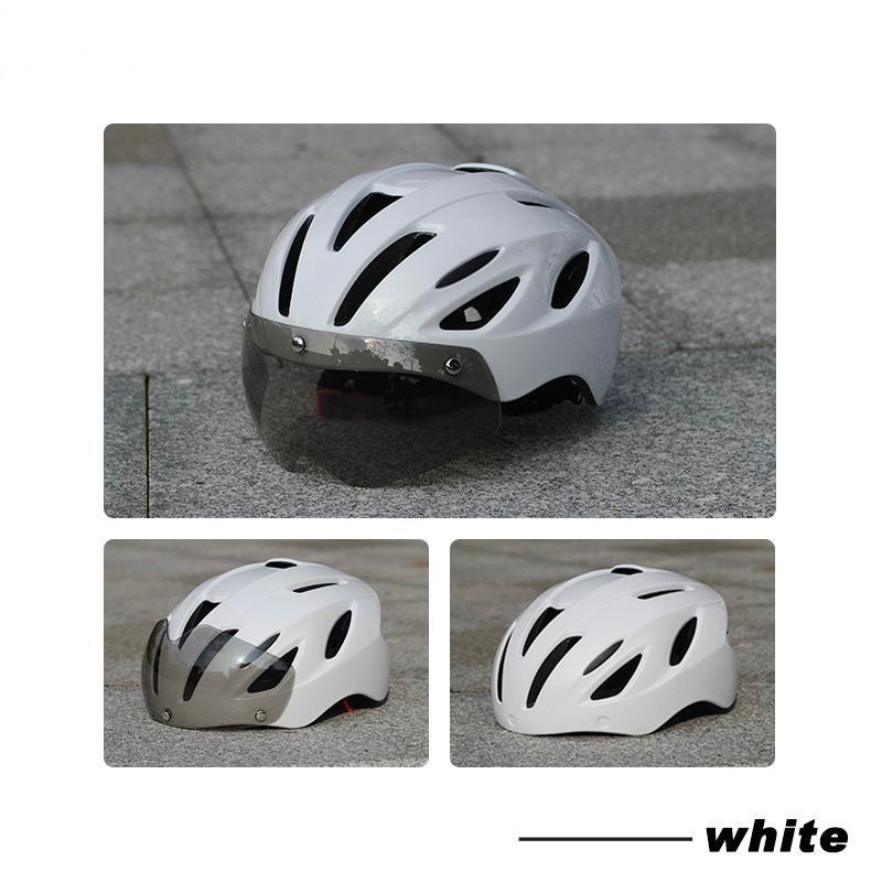 Bike Helmet with Photochromic Visor and Rear Light