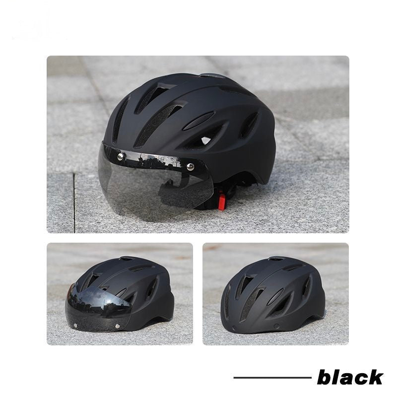 Bike Helmet with Photochromic Visor and Rear Light