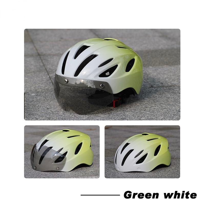 Bike Helmet with Photochromic Visor and Rear Light