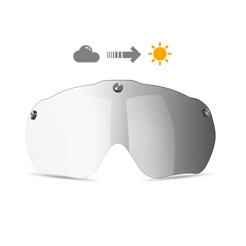 Bike Helmet with Photochromic Visor and Rear Light