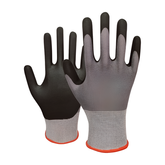 Nylon Gloves with Nitrile Coat and Micro Foam Grip on Palm and Fingers Cut Resistance